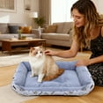 thumbnail image 4 of Cozy Washable Pet Bed for Cats Soft Breathable Rectangular Sleeping Mat Durable Non- Indoor Cushion, 4 of 5