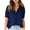 Navy, variant on Lzobxe Women's Tops Solid Color Casual V-Neck Short Sleeve Loose Tops,Sizes S-2XL