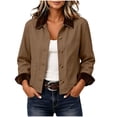thumbnail image 2 of Valufy Women's Barn Jacket, Button Front Chore Jacket with Contrast Collar, Patch Pockets and Long Sleeves, Casual Workwear Layer for Fall, 2 of 9