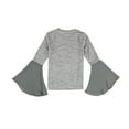 thumbnail image 2 of bar III Womens Bell Sleeve Knit Blouse, Grey, Medium, 2 of 2
