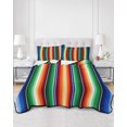 thumbnail image 3 of Colorful Striped Twin Size Down Alternative Comforter, Lightweight Comforter Quilt Bedding Set with Pillow Shams Boho Abstract Vertical Stripe Lines All Seasons Bed Comforter Duvet Insert 68"x86", 3 of 7