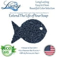 thumbnail image 3 of Luxiny American Made Soap Saver for Soap Dishes & Shower Soap Holders - Helps Handmade Soap Last Longer - Made from Plant Based Environmentally Friendly Bioplastics Navy Blue Fish, 3 of 4