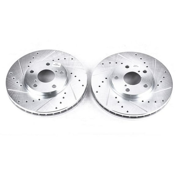 Power Stop Front Pair of Drilled and Slotted Brake Rotors JBR716XPR