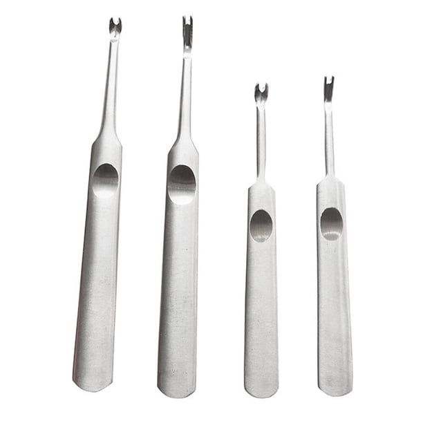 4pcs Costura Groover Edge Trimmer Slotting Machine U y V en forma de bricolaje herramientas de cuero para el trabajo de talla de cuero (plata)
