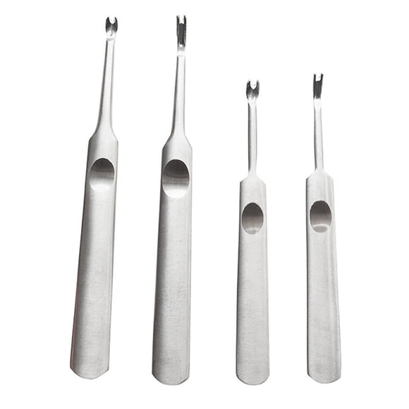 4pcs Costura Groover Edge Trimmer Slotting Machine U y V en forma de bricolaje herramientas de cuero para el trabajo de talla de cuero (plata)