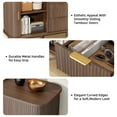 thumbnail image 5 of Laintene Sideboard with 3 Drawers, 55" Buffet Cabinet with Storage, Sliding Tambour Doors & 2 Adjustable Shelves, Modern Mid Century Accent Storage Cabinet for Kitchen, Living Room, Hallway, Walnut, 5 of 11