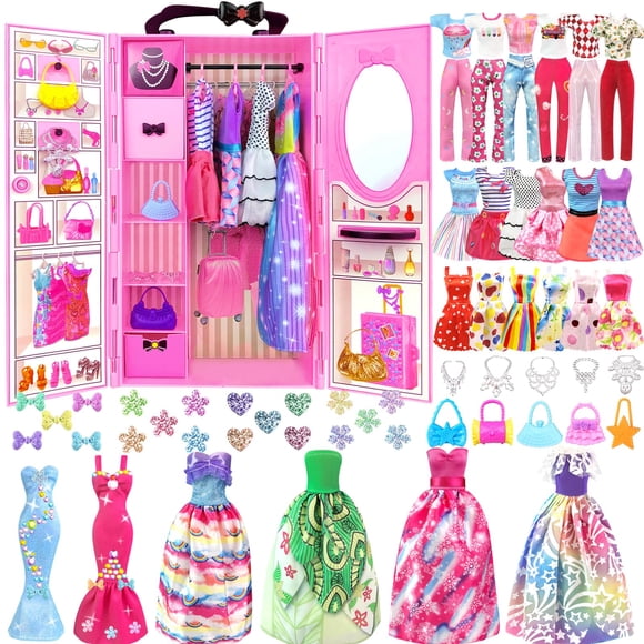 Juego de ropa y accesorios para muñecas de 82 piezas para muñecas de 11.5 pulgadas