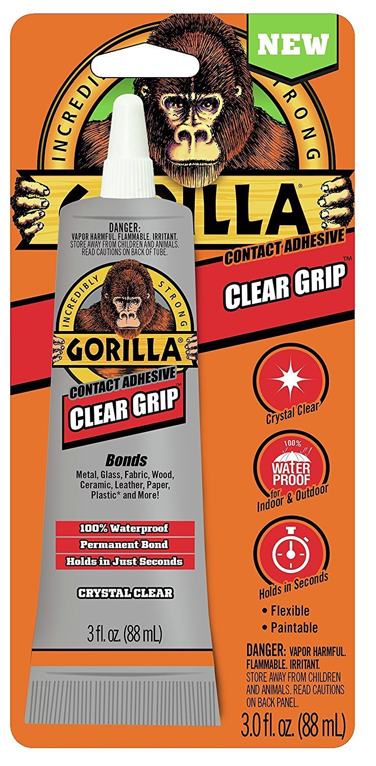 Gorilla 8040001 Clear Grip Contact Adhesive, 3 Oz., Clear 2 pack