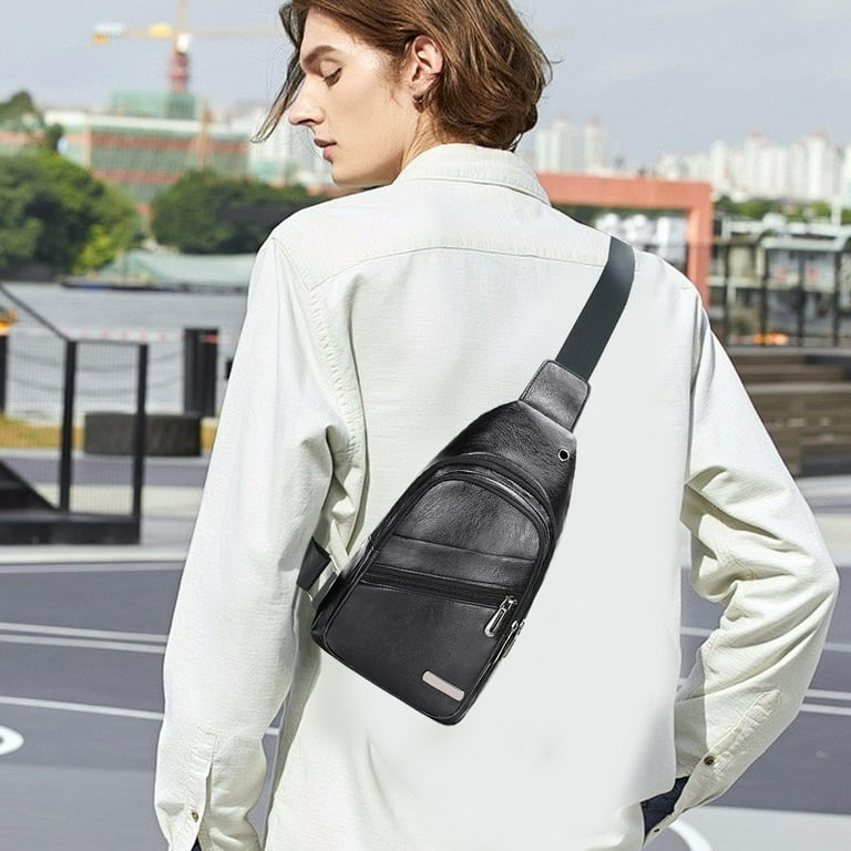best crossbody bag for travel men PAUBACK Man Purse Small Mens, Passport Wallet Bag for for Cell Phone, Small Neck Pouch Side Shoulder Bag for Men, Man Crossbody Handbag Purse Satchel Bags Best Crossbody Bags for European