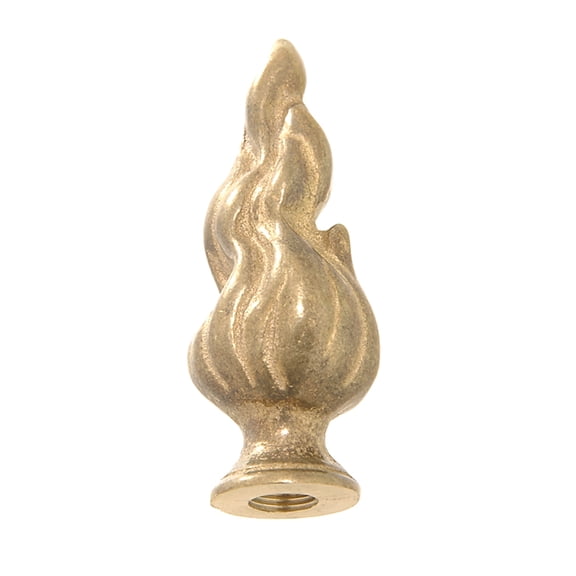 B&P Lamp® 2 3/4" Brass "Flame" Finial, Tap 1/8F, Unfinished