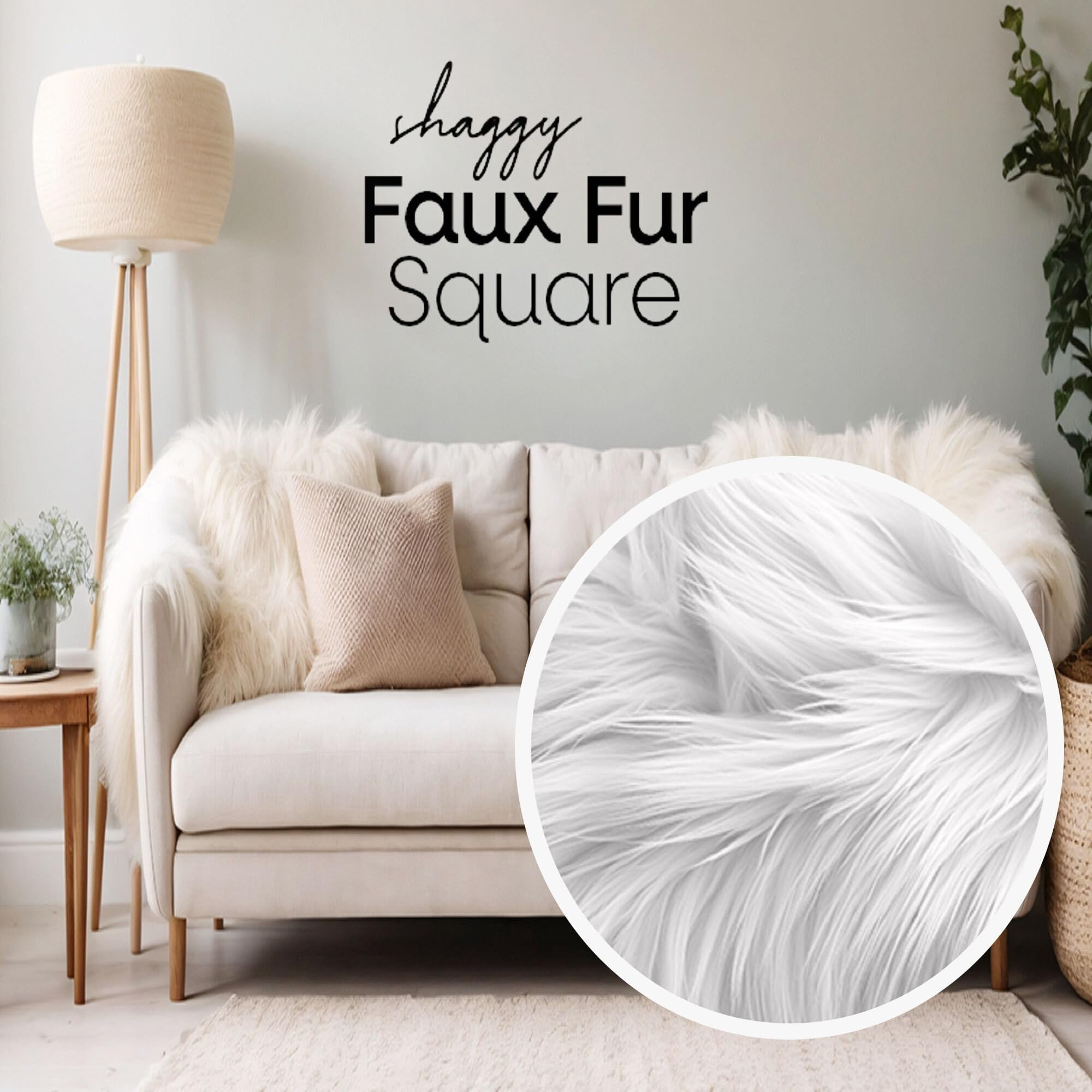 FabricLA Shaggy Faux Fur Square - 12" X 18" Inches Pre-Cut - Use Fake Fur Fabric for DIY, Craft Fur Decoration, Fashion Accessory, Gnome, Hobby - Baby Blue Fabric