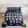 thumbnail image 2 of Homewish English Letters Aplhabet Queen Comforter Set,Kids Learning Bedding Sets,Cute Mermaid Princess Bedding Comforter Set For Girls Kids,Breathable Home Decor Reversible,3pcs, 2 of 8