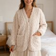 thumbnail image 2 of Puliio Women's Robe Long Sleeve Open Front Kimono Cardigan Shawl Wrap Coat Home Loungewear,Size XL, 2 of 5