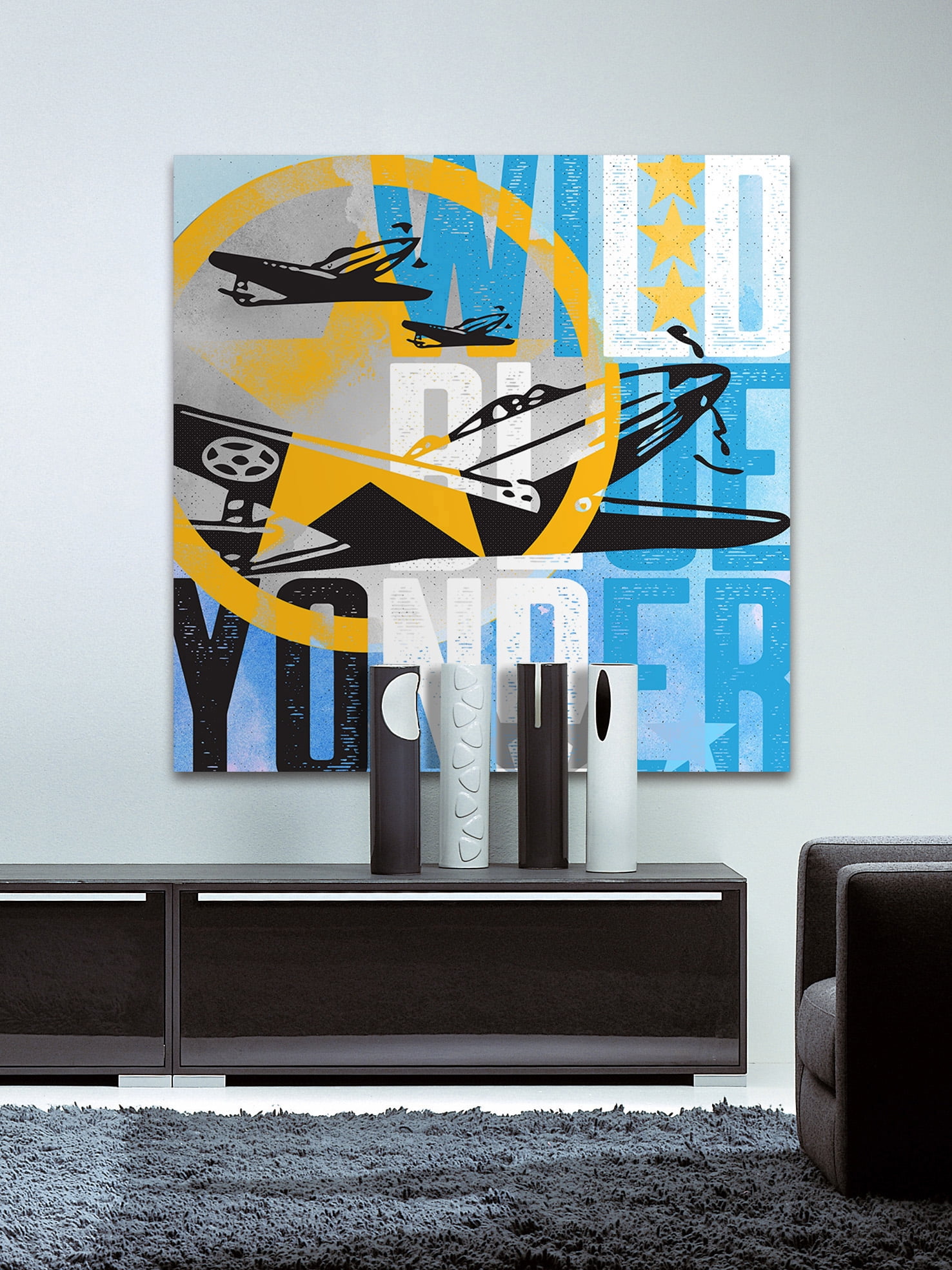 "Wild Blue Yonder Planes" Painting Print on Wrapped Canvas