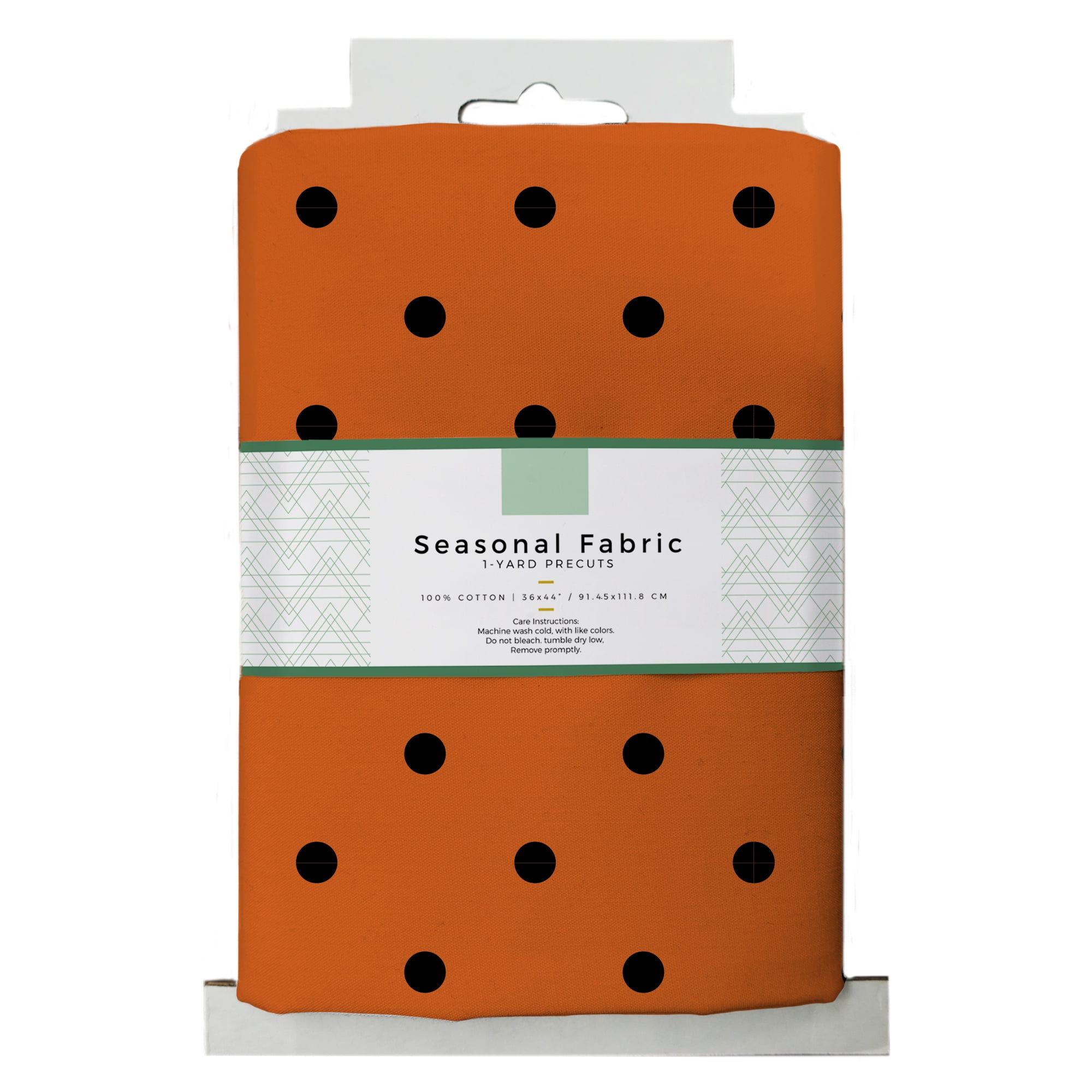 David Textiles 44' x 1 yd Cotton Halloween Dots Precut Fabric, Orange