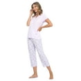 thumbnail image 4 of Casual Nights Women's Short Sleeve Lace Dot Capri Pajama Set, 4 of 4