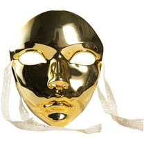 Elegant Metallic Full Face Mask Decorative , Venetian-Style Decorative Art Piece for Home Display