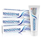 (4 pack) Sensodyne Extra Whitening Sensitive Toothpaste, Mint, 4 Oz, 3 Pack, for Adults