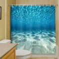 thumbnail image 3 of Blue Ocean Beach Shower Curtain, Nature Underwater Sea World Scene Bathroom Curtains Waterproof Fabric, 72x72 Inches, 3 of 6