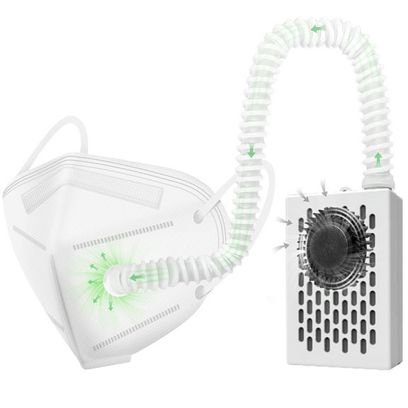 Rechargeable Electric KN95 Mask with Fan - Battery operated Air Purifying Respirator, Replaceable Filter - Breathable for Dust, Woodworking & Construction Outdoor Protection