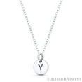 thumbnail image 2 of Initial Letter "Y" Engraved Tiny 11x8mm (0.4"x0.3") Circle Pendant & Chain Necklace in .925 Sterling Silver, 2 of 3