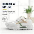 thumbnail image 4 of CHICVOMEY Comfort Sneakers for Women Lightweight Lace-Up Sneakers Cushioned Non Slip Walking Shoes for Daily Wear & Walking, 4 of 8