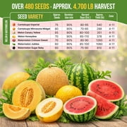 Organo Republic - 7 Melon & Watermelon Seeds Varieties - 480+ Non GMO Heirloom Garden Seeds