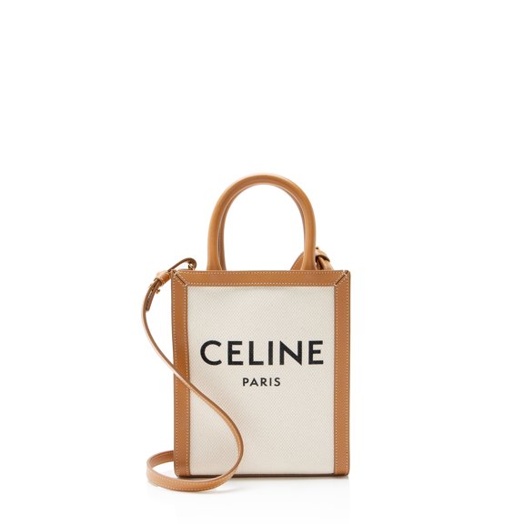 Pre-Owned Celine Canvas Leather Vertical Cabas Mini Tote