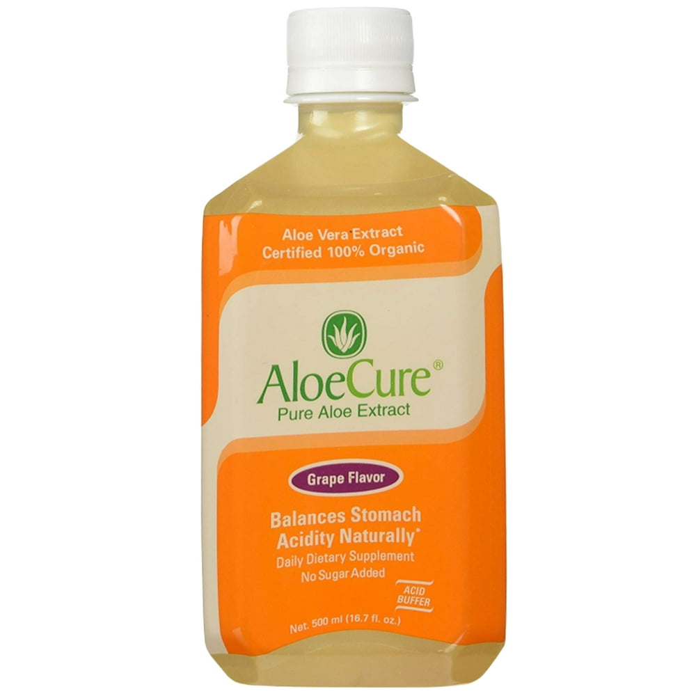 AloeCure Pure Aloe Vera Juice (Grape Flavor) for Bouts of Acid Reflux