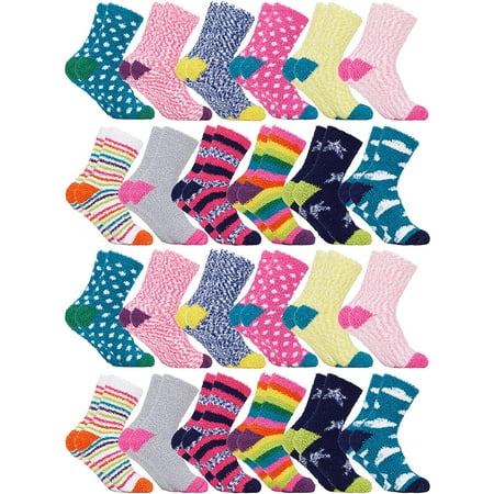 

SOCKS NBULK 24 Pairs SOCKS NBULK Womens Wholesale Bulk Warm And Cozy Fuzzy Socks Colorful Winter Socks (24 Pairs Motif Designs)