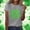 A1589 Gray, variant on St. Patrick's Day Shirt for Women Four Leaf Clover Heart Graphic T-Shirt Short Sleeve Crewneck Casual Festival Apparel Holiday Gift