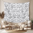 thumbnail image 2 of Grey Flower Tapestry for Bedroom Wall Hanging Tapestry, Vintage Farmhouse Boho Leaf Spring Plant Ceiling Backdrop Tapestries Poster Blanket Wall Decor for Teens Room Living Room Dorm 51" x 59", 2 of 8