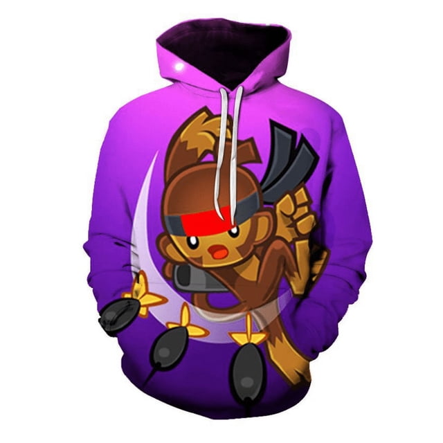 Chandails en Molleton Unisexes Hommes Femmes BLOONS TD3D Dessin Animé Chandail à Capuchon