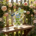 thumbnail image 4 of Rijanmt Handmade Glass Vase with Crystal Flower Decor,2.36" H Mini Glass Planter with Colorful Daisy Floral & Bird,Matching Real Flower Arrangements,For Home Office Table Centerpieces,Gift for Mom,B, 4 of 6
