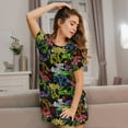 thumbnail image 3 of Logiee Game Joysticks Print Nightgowns for Women,Soft Short-Sleeved Lightweight Sleepwear, Loose Sleepshirts, 3 of 6