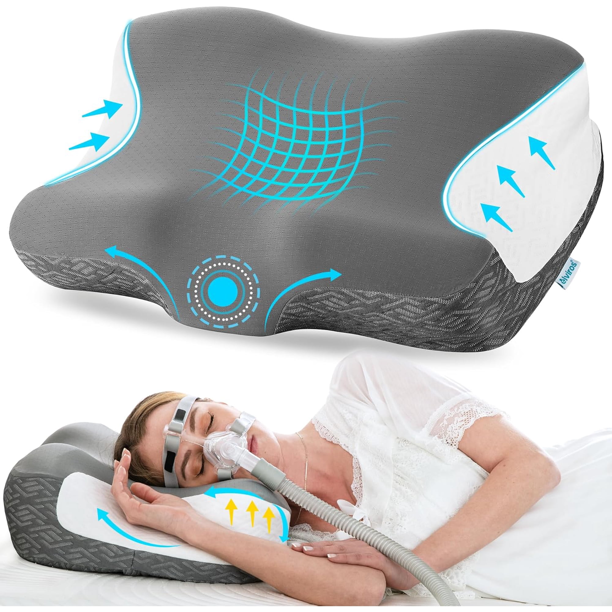 FSA Eligible CPAP Pillow for Users to Reduce Air Leaks & Mask Pressure