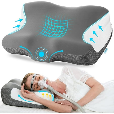 SAIYA CPAP Pillow for Air Leak Reduction - Neck Pain Relief | Dark Grey | Free Delivery