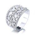 thumbnail image 1 of Sterling Silver Geometric Floral Ring With Crystals from Swarovski, 1 of 4