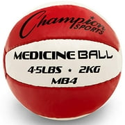 champion Sports MB4 Exercise Medicine Balls, 4-5 lbs, Leather with No-Slip grip for Weight Training, Stability, Plyometrics, cross Training, core Strength