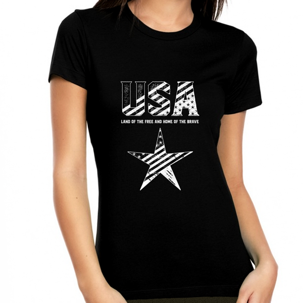 4th of July Shirts for Women - American Flag Shirt Women - 4th of July ...