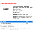 thumbnail image 2 of Front Left Driver Side Turn Signal Assembly - Compatible with 1995 - 2005 Chevy Astro 1996 1997 1998 1999 2000 2001 2002 2003 2004, 2 of 2
