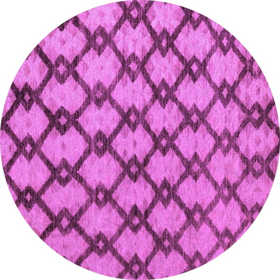 Ahgly Company Indoor Round Abstract Purple Modern Area Rugs, 5' Round