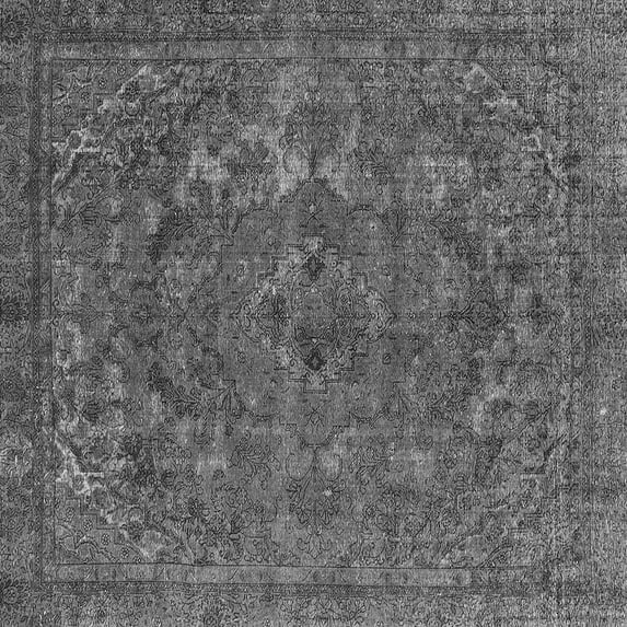 Ahgly Company Indoor Square Oriental Gray Industrial Area Rugs, 8' Square