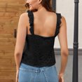 thumbnail image 3 of Elegant Lace Camisole Tank Tennis Top for Everyday Resort Wear Women's Sleeveless Bow Detail Blouse Spring Summer Black S, 3 of 7