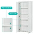 thumbnail image 4 of Gzxs 71.25"H Tall Wardrobe, 2-Door Freestanding Storage Cabinet with Adjustable Shelves, 5-Tier Pantry Cupboard for Kitchen Dining Room Bathroom Bedroom, White, 4 of 8