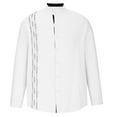 thumbnail image 4 of WREESH Mens Hawaiian Beach Shirt Dress Shirts Workout Shirt Slim Fit Suit Shirt Solid Color Long Sleeve Pullover Causal Button Up Undershirt White, 4 of 6
