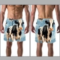 thumbnail image 3 of luoweisi Men's Beach Shorts Quick Dry Swim Trunks with Mesh Lining Cartoon Cow S, 3 of 5