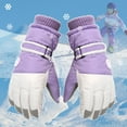 thumbnail image 2 of Zwiiyzr 2024 11-16Y Toddler Girls Boys Snow Gloves Kids Ski Winter Gloves Waterproof Windbreaker Children Warm Gloves Purple, 2 of 9
