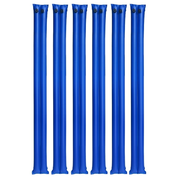 KFFKFF Pool Cover Water Bags, Set of 6, 8 Ft Double Chamber Tubes, 0.4mm Thick PVC with Leak-Resistant Screw Caps, Designed for Securing Inground Pool Covers During Winter, Blue