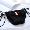 thumbnail image 3 of rygai Women Briefs Cute Claw Bandage Mid Waist Solid Color Sexy Lolita Panties Underpants Cartoon Underwear for Bedroom,Black,One Size, 3 of 8